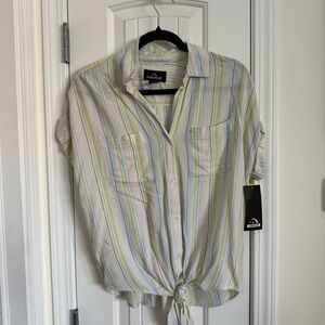 Jordache Multicolor Striped Casual Button Down Shirt - NWT